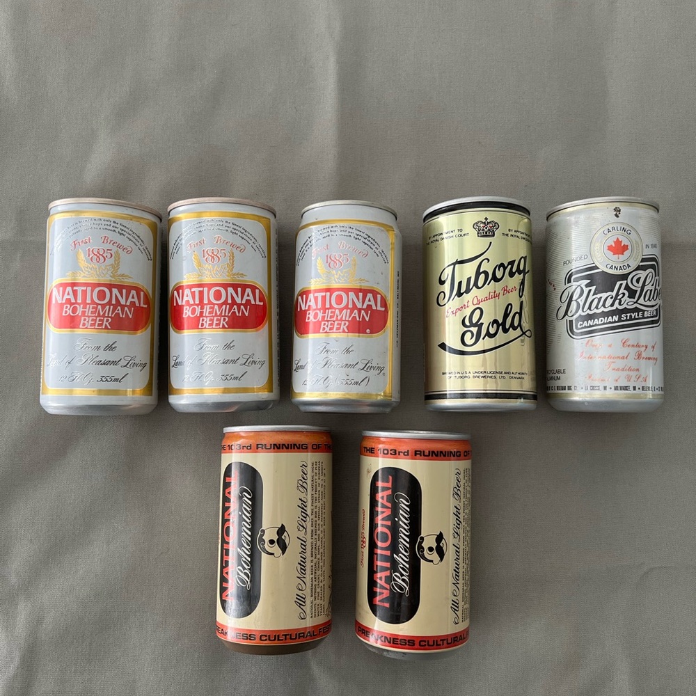 Vintage BANK TOP Collectors Beer Cans Coin Banks - Lot of 7
